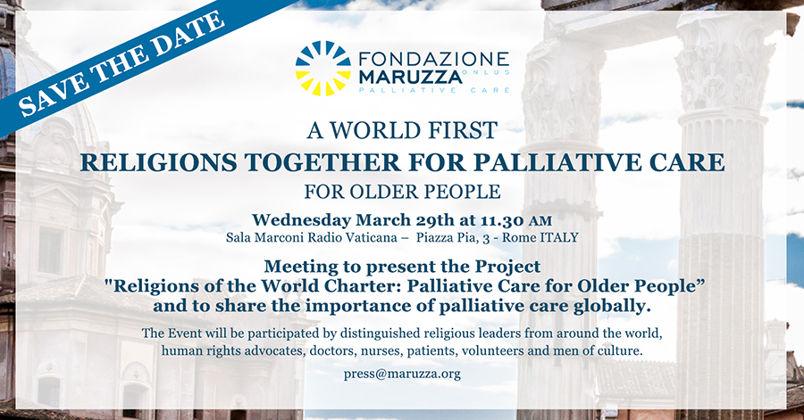 Featured image for “29 marzo – Per la prima volta al mondo le religioni insieme per le cure palliative”